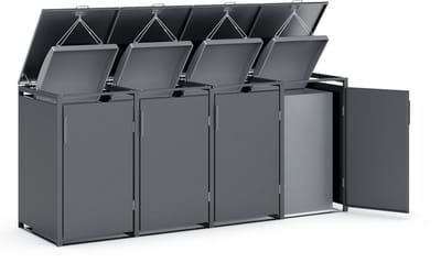 TuinChamp Container berging staal Holten 4 containers - Kliko ombouw - Containerberging 4 containers - Containerkast - Container box voor buiten - Kliko ombouw voor 4 kliko's