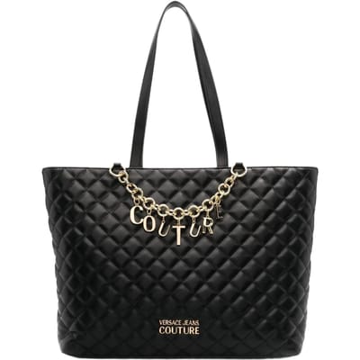 Versace Jeans Couture Logo Ketting Gewatteerde Tote Bag Dames tote bags Zwart 73VA4BC3-ZS409-899 Basic Set (Bag+Dust Bag) black