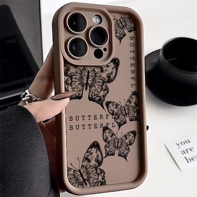 Retro Vlinder Bloemen Siliconen Hoesje Voor Samsung A14 A34 A54 A55 5g A53 A23 A32 A52 A25 A24 A52S A15 A13 A05S Zachte Telefoonhoes A51 4G M40S gray