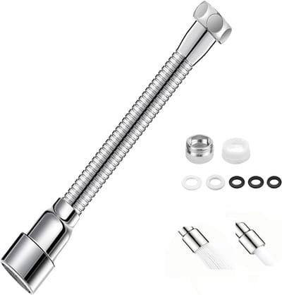 Verlenging voor keukenkraan - 14/20/30 cm - met 2 modi - straalregelaar 360° draaibaar - flexibele adapter 22 mm - roestvrij staal 304 - straalregelaar voor keuken en badkamer - accessoires en vervangingen (30 cm)