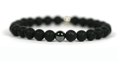IbizaMen - matte onyx - hematiet - 8mm - 19cm