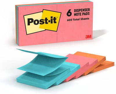 Post-it pop-up notities, 3x3 inch, 6 blokken, Cape Town-collectie, recyclebaar