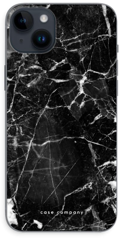 Case Company® - Hoesje geschikt voor iPhone 14 Plus hoesje - Zwart Marmer - Soft Cover Telefoonhoesje - Bescherming aan alle Kanten en Schermrand