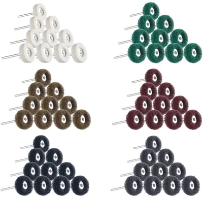 60 stuks schuurmiddel polijstschijven, korrel 80/150/240/320/600/1000, polijstaccessoires voor rotatiegereedschap