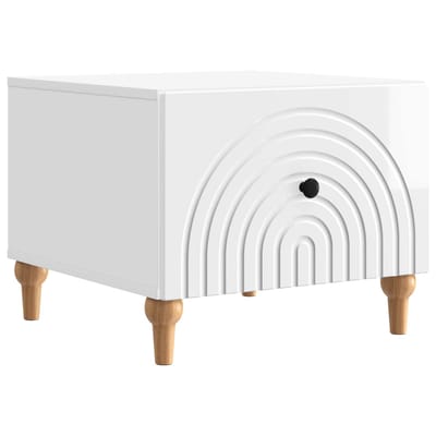 vidaXL - Salontafel - met - lade - Hoogglans - Wit - 49 - x - 50 - x - 40 - cm - Bewerkt - hout