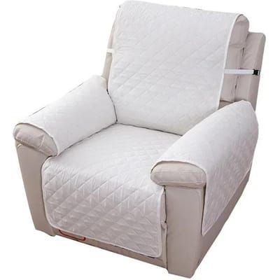 Fauteuilhoes Waterdichte Fauteuils Hoes Bank Bank met Verstelbare Elastische Band Meubelbeschermer voor Woonkamer white