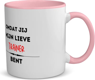Akyol - omdat jij mijn lieve trainer bent koffiemok - theemok - roze - Trainer - de liefste trainer - sport - verjaardag - cadeautje voor trainer - kado - geschenk - 350 ML inhoud