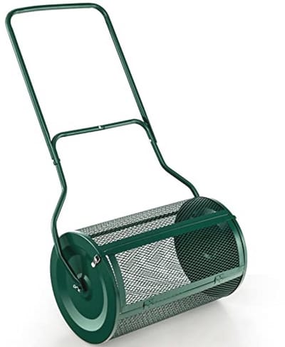 Compoststrooier 80 liter met U-greep en metalen rooster - Tuinstrooier voor gazon en tuin
