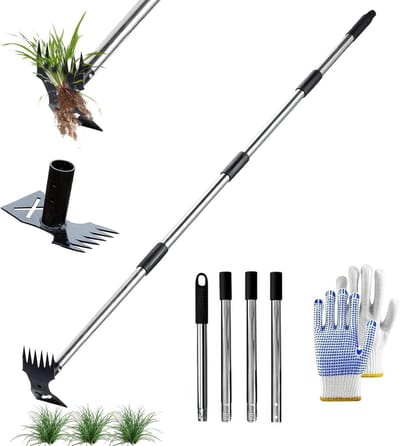 Dailygoods - Onkruidtrekkergereedschap met lange steel - 150 cm, 2-in-1 schoffel en hark