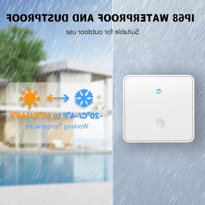 Draadloze Deurbel - Zelfaangedreven Klok - Thuis Gebruik - IP68 Waterdicht - 150 Meter Bereik - Wit