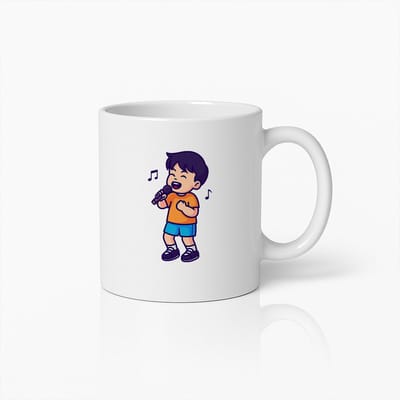 Zingende Jongen Mok – Schattige Koffiebeker voor Kinderen en Muziekliefhebbers
