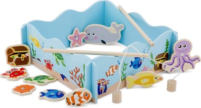 Woet® Houten Magnetisch Visspel - Vang de Vissen met Hengel - Educatief Hengelspell voor Peuters - Visjes Vangen - Vanaf 2 Jaar