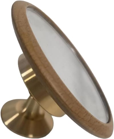 Espresso Spiegel - Koffie Observatie - Perfecte Extractie - Magnetische Bevestiging - 8.5 cm - Houtkleur