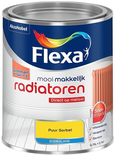 Flexa - Mooi Makkelijk Radiatoren Zijdeglans - Puur Sorbet - Mengverf - 750 Ml