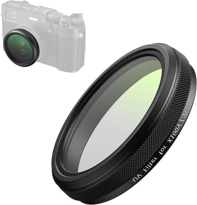 UV Filter voor FUJIFILM X100VI/X100V - 99% Lichtdoorlatend, Optisch Glas, Waterdicht en Krasbestendig, Lichtgewicht Aluminium Frame, Lensbescherming en Schoonmaakdoek