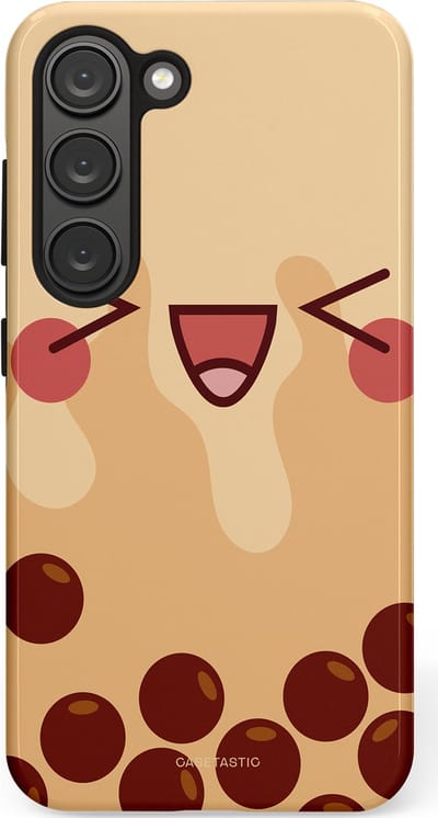 Casetastic Hoesje Geschikt voor Samsung S23 - Stijlvolle Beschermende Duo-layer Case - Smeltende caramel bolletjes