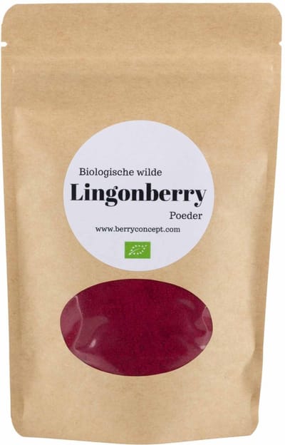 Berryconcept biologische wilde lingonberry poeder - rijk aan vezels en vitaminen - 150 gram