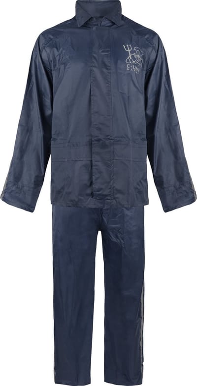C-Line Regenpak met Capuchon - Blauw - Reflecterend  - Nieuw Model - Volwassen maat S