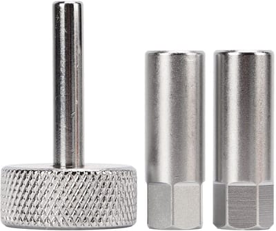 Dailygoods- Stoter Ventiel Set - 3 Stuks - Motorfiets/Scooter - Borgmoer Sockets - 8/9 Mm - Vierkante Type Driver - Gekartelde Handgreep - Afstelgereedschap