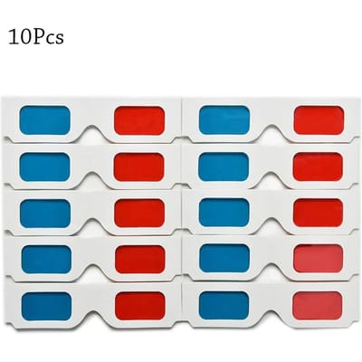 Hoge Kwaliteit 10 Stuks Draagbare Rood Blauw 3D Brillen Cyaan Echte Bioscoop Film Game Brillen DVD 3D TV Karton Papier Brillen