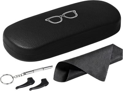 Elegante hardcase voor brillen van premium leer, met microvezeldoek, ideaal voor reizen en dagelijks gebruik, voor mannen en vrouwen