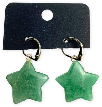 Aventurijn groen ster oorbellen - fashion jewelry