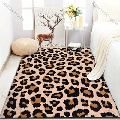 1 ST Wild Luipaardprint Tapijt voor Woonkamer Slaapkamer Bank Deurmat Decor Bank Gebiedskleed Antislip Vloermat Grote Maat 40x60cm (16x24in)