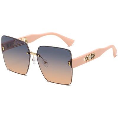 Lunettes de Soleil Femme Modernes de Luxe Designer Sans Monture Carrées Surdimensionnées Tendance Protection UV400 Glamour Dames