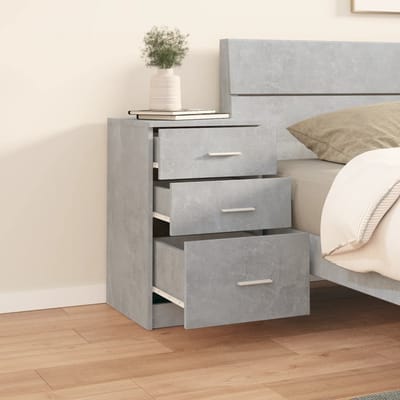 vidaXL - Nachtkastje - 40x40x63 - cm - bewerkt - hout - betongrijs