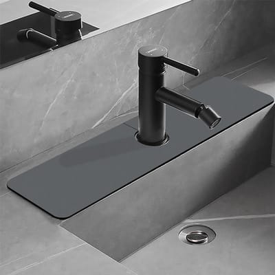 Lederen Toilet Wastafel Kraan Diatomeeënaarde Vloermat Absorberende Mat Keukenaanrecht Oppervlak Spatbescherming Water 13.8x38cm
