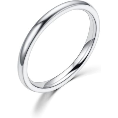 2mm Titanium Staal Ring Gladde Koppelring, Vrouwelijke Niche Eenvoudig Ontwerp, Veelzijdige En Duurzame Temperament Hand Sieraden 9 white