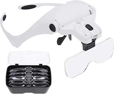 Vergrootglas met LED - Hoofdband loep - Gedetailleerd Werk - Handsfree Ontwerp - 5 Lenzen - Wit