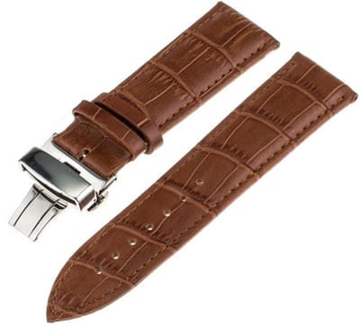 Luxe leren smartwatch bandje - geschikt voor Fossil Gen 5 / Gen 5e 44mm / Gen 6 44mm - bruin