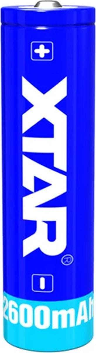 Xtar 18650 Batterij - Li-ion - 2600mAh - 3.7V - Beveiligd (Protected) - Oplaadbaar - Hoge Kwaliteit Accu
