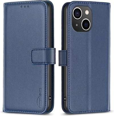 BINFEN Hoesje - Geschikt voor iPhone 13 / 14 Hoesje - BINFEN Color Book Case - Blauw