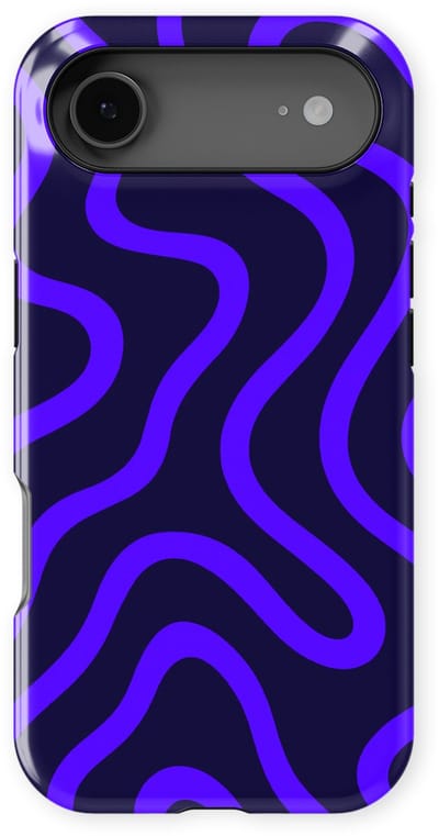 DripCase Curvy Lines Hoesje geschikt voor iPhone 17 Air | Backcover met Mag | Design Tough Case geschikt voor iPhone 17 Air Electric Dusk