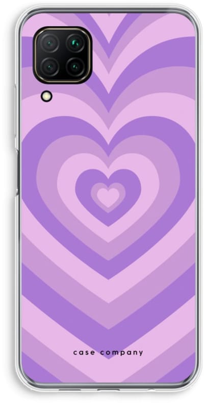 Case Company® - Hoesje geschikt voor Huawei P40 Lite hoesje - Hart Paars - Soft Cover Telefoonhoesje - Bescherming aan alle Kanten en Schermrand