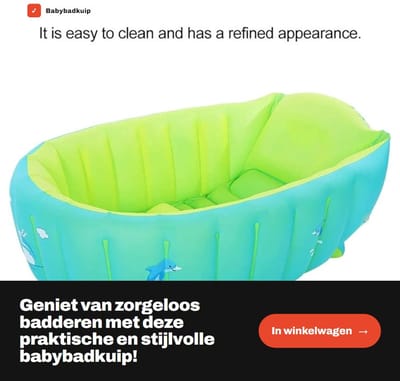 Dailygoods- Babybadkuip Opblaasbaar - Draagbaar - Antislip - Opvouwbaar - Geschikt voor 0-6 jaar - PVC Materiaal - Afmetingen 90 x 55 x 30 cm - Opblaasbad