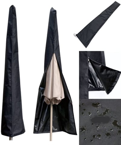 KZQ Parasolhoes voor zweefparasol en staande parasol zwart waterbestendig anti-UV 210D Oxford stof duurzaam met opberghoes 265x70x50 cm