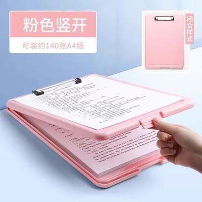 Presse-papiers A4 avec rangement, presse-papiers en plastique avec clip discret, presse-papiers pour soins infirmiers, classeur, étui pour presse-papiers, bureau white
