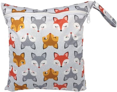 Strandtas met ritssluiting – Waterdichte strandtas – Luiertas – 28x30 cm –Kleurrijke vos SM97