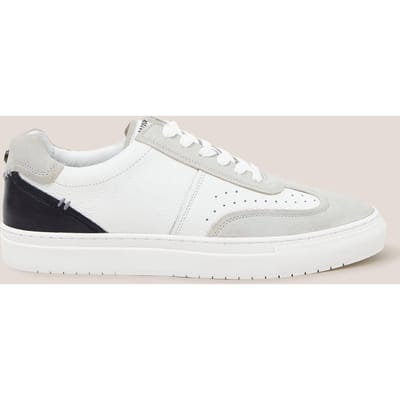 White Stuff Leather Lace Up Trainer White Multi Size: 12 | Sneakers Outlet | Heren | Zwart
