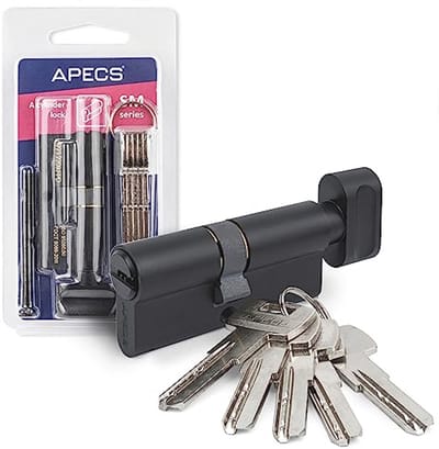 Zwarte Knopcilinder Sluitcilinder 100 mm met 5 Sleutels voor Deurslot