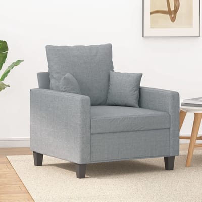 vidaXL - Fauteuil - 60 - cm - stof - lichtgrijs