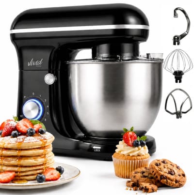 Vivid Green 1500W Keukenmixer - 5L Mengkom - 10 Snelheden - Keukenmachine - Keukenrobot - Zwart