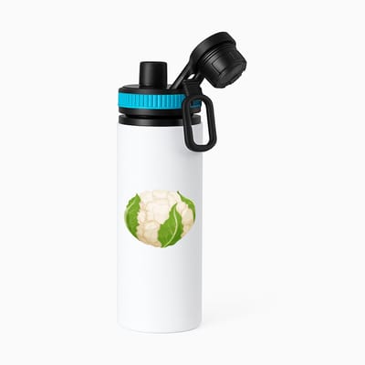 Hacebo® - bloemkool waterfles met draaidop blauw - Groente - groente liefhebbers - Kool - gezond eten - water fles - 850ML