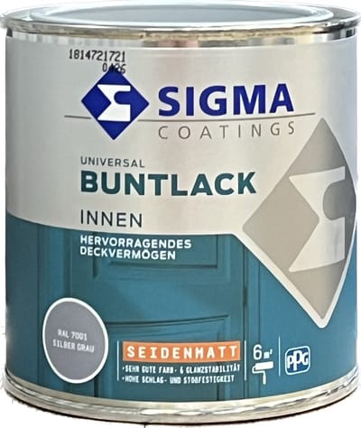 Sigma Gekleurde Lak Ral 7001 Zijdemat 375 ml