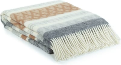 MoST - Wollen plaid Ugle - 100% Nieuw-Zeelandse wol - 140 x 200 cm - beige