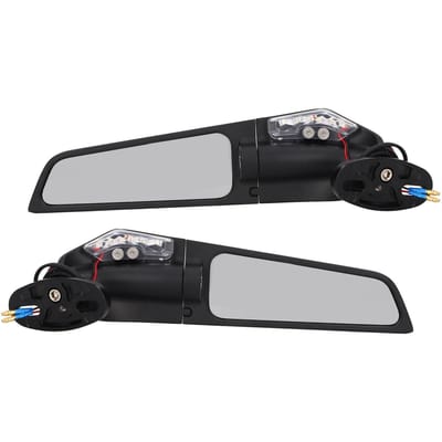 Sportmotor Linker Rechter Zijspiegel Draaibare Achteruitkijkspiegels met LED Verlichting Vervanging gray
