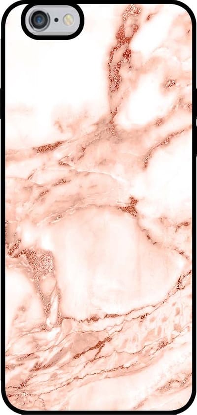 Smartphonica Telefoonhoesje voor iPhone 6/6s marmer look - backcover marmer hoesje - Wit Rosé Goud geschikt voor iPhone 6/6s